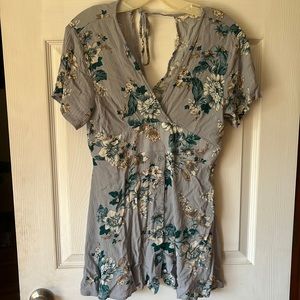 Light blue sundress with floral pattern